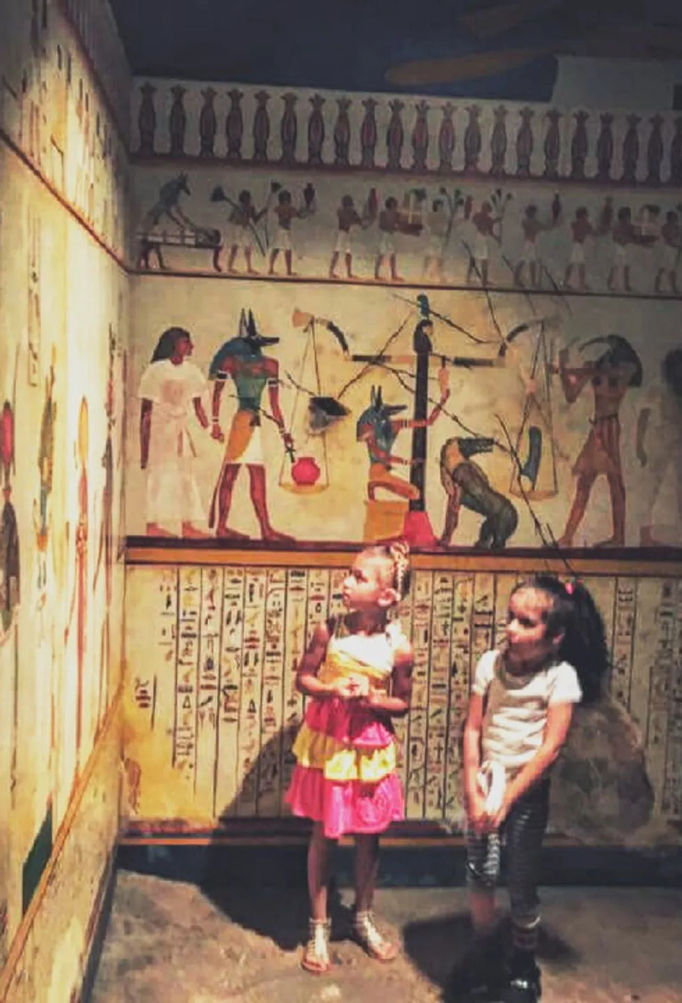 Students exploring Egyptian museum